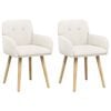 vidaXL Eettafelstoelen 2 st Boucl&eacute; Cr&egrave;mekleurig 59 x 56,5 x 85 cm