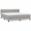 vidaXL Boxspring met matras stof lichtgrijs 160x200 cm