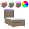 vidaXL Boxspring met matras en LED stof taupe 90x190 cm