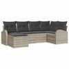 vidaXL Bankstel 6 st Lichtgrijs poly rattan