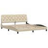 vidaXL Bedframe zonder matras stof cr&egrave;mekleurig 180x200 cm