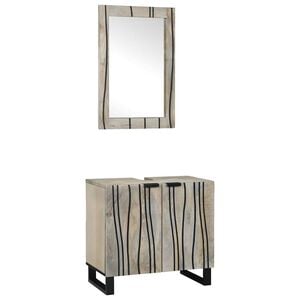 vidaXL Badkamerkastenset 2 pcs Wit Massief Mango Hout