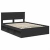 vidaXL Bedframe met hoofdeinde Zwart 150 x 200 cm Bewerkt hout