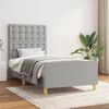 vidaXL Bedframe met hoofdeinde stof lichtgrijs 90x190 cm