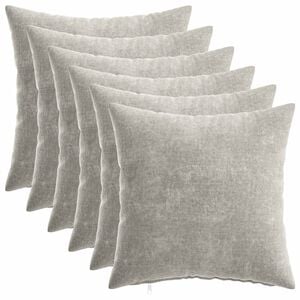vidaXL Kussensloop 6 st HEERLEN Lichtgrijs 35 x 35 cm Chenille Stof