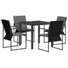 vidaXL Tuin eettafelset 5 pcs Zwart en Anthraciet 80 x 80 x 73 cm