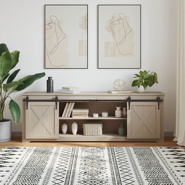 vidaXL Ophangset voor schuifdeur 183 cm koolstofstaal