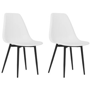 vidaXL Eetkamerstoelen 2 st PP wit