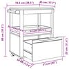 vidaXL Keuken Trolley FLORO Wit 72,5 x 45 x 80 cm Massief Vurenhout