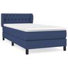 vidaXL Boxspring met matras stof blauw 100x200 cm