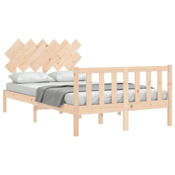 vidaXL Bedframe met hoofdbord massief hout
