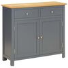 vidaXL Dressoir 90x33,5x83 cm massief eikenhout