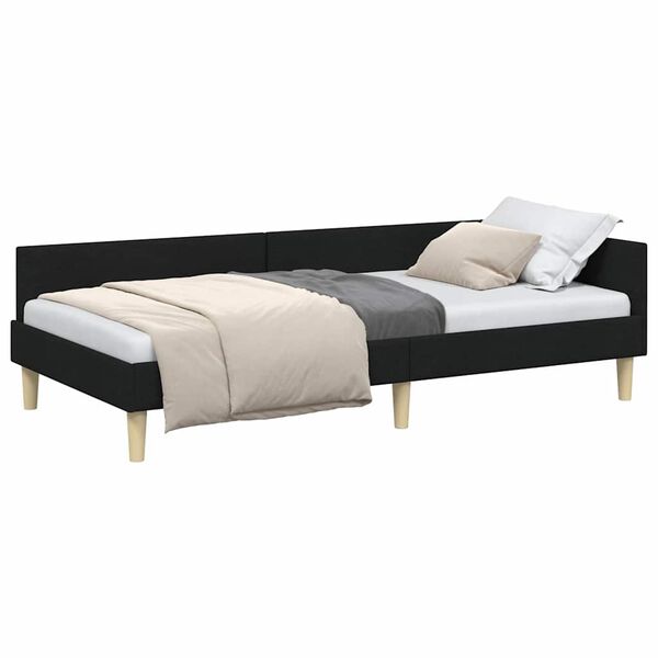 vidaXL Hoekbedframe met hoofdeinde Zwart 80 x 200 cm Stof