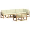 vidaXL Buiten bankenset 8 st Wit en cr&egrave;mekleurig Polyester