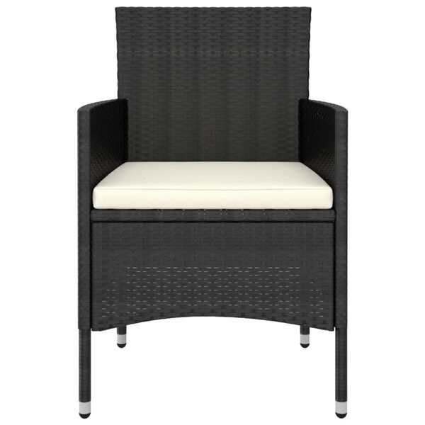 vidaXL 5-delige Loungeset poly rattan zwart