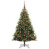 vidaXL Kunstkerstboom met scharnier 150 LEDs Groen 120 cm PVC en PE