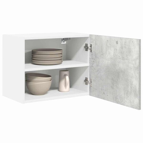 vidaXL Hangkast 2 pcs Beton Grijs en Wit 50 x 31 x 40 cm Bewerkt hout