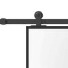 vidaXL Schuifdeur met beslag 76x205 cm gehard glas en aluminium