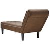 vidaXL Chaise longue met kussen en rechterarmleuning kunstleer bruin