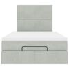 vidaXL Ottoman bed met matrassen en LED's 120x190cm fluweel lichtgrijs