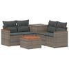 vidaXL Bankstel 6 st Grijs en Donkergrijs Poly Rattan en Staal