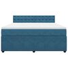 vidaXL Boxspring met matras fluweel blauw 180x200 cm