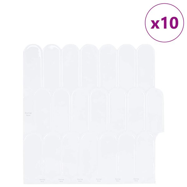 vidaXL Decoratieve Stickers 10 pcs Wit 30 x 30 x 0,8 cm