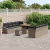 vidaXL Tuin Sofa Set met kussen met opslag met kussen 11 pcs Grijs