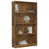 vidaXL Boekenkast 4-laags 80x24x142 cm bewerkt hout gerookt eikenkleur