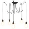 vidaXL Hanglamp met 5 lamphouders E27 metaal zwart