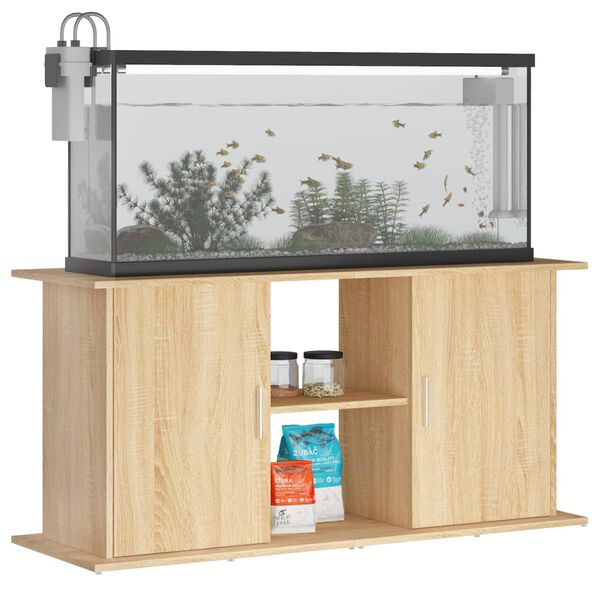 vidaXL Aquariumstandaard Sonoma Eiken 121x41x58 cm Bewerkt Hout