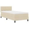 vidaXL Boxspring bed met kussen met hoofdeinde Cr&egrave;me 100 x 200 cm Stof