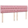 vidaXL Boxspring met matras fluweel roze 180x200 cm