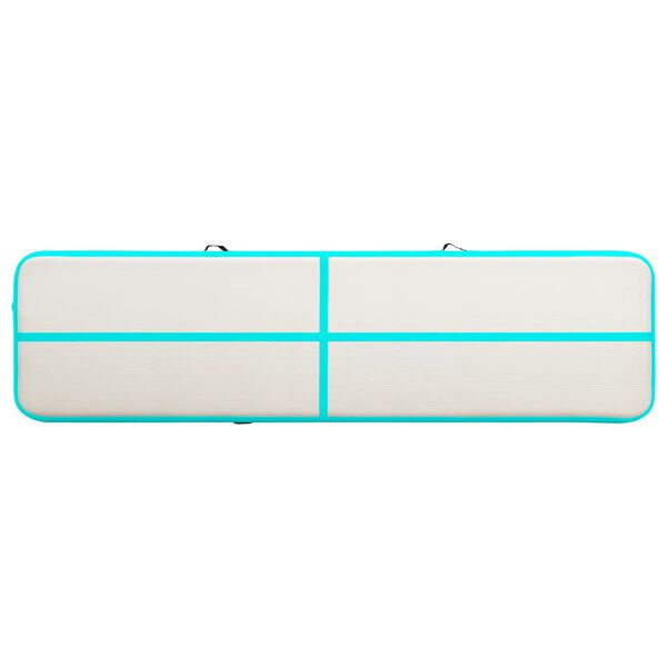 vidaXL Gymnastiekmat met pomp opblaasbaar 700x100x15 cm PVC groen