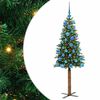 vidaXL Slanke Kerstboom Groen 150 cm PVC en massief dennenhout