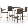 vidaXL 5-delige Tuinbarset poly rattan bruin