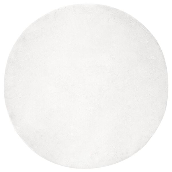 vidaXL Nep Konijnenbont Tapijt Olite Wit &Oslash; 100 cm Polyester