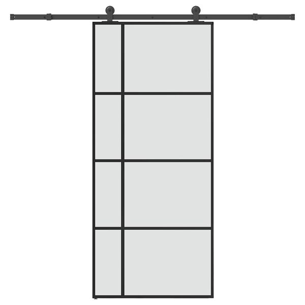 vidaXL Schuifdeur met beslag 90x205 cm ESG-glas en aluminium