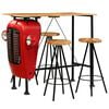 vidaXL 5-delige Barset 120x60x107 cm massief mangohout