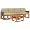 vidaXL Buiten bankenset 4 st Naturel Massief Acaciahout en Polyester