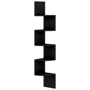 vidaXL Hoekwandschap 19x19x123 cm bewerkt hout zwart