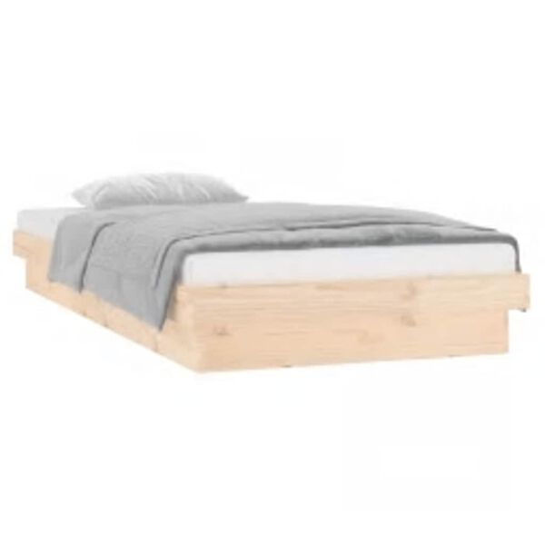 vidaXL Bedframe LED massief hout 100x200 cm