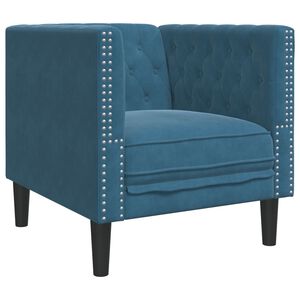 vidaXL Fauteuil Chesterfield-stijl fluweel blauw