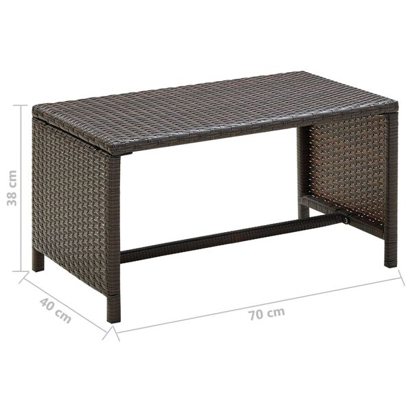 vidaXL Salontafel 70x40x38 cm poly rattan bruin
