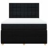 vidaXL Boxspring met matras stof zwart 160x200 cm