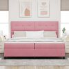 vidaXL Boxspringbed met matras Roze 200 x 200 cm Fluweel