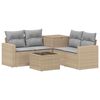 vidaXL Bankstel 6 st Beige en Licht Grijs Poly Rattan en Staal