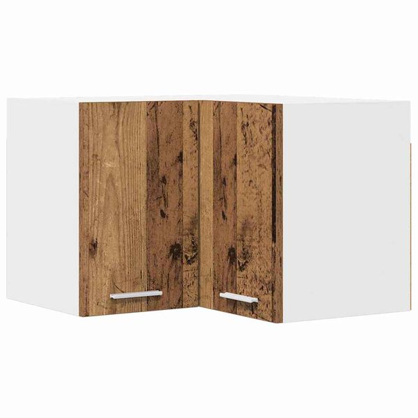 vidaXL Hangkast Oude Hout en Wit 57 x 57 x 40 cm Bewerkt hout
