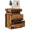 vidaXL Nachtkastjes 2 st met LED 35x39x55 cm hout oud houtkleurig