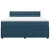 vidaXL Boxspring met matras fluweel blauw 180x200 cm